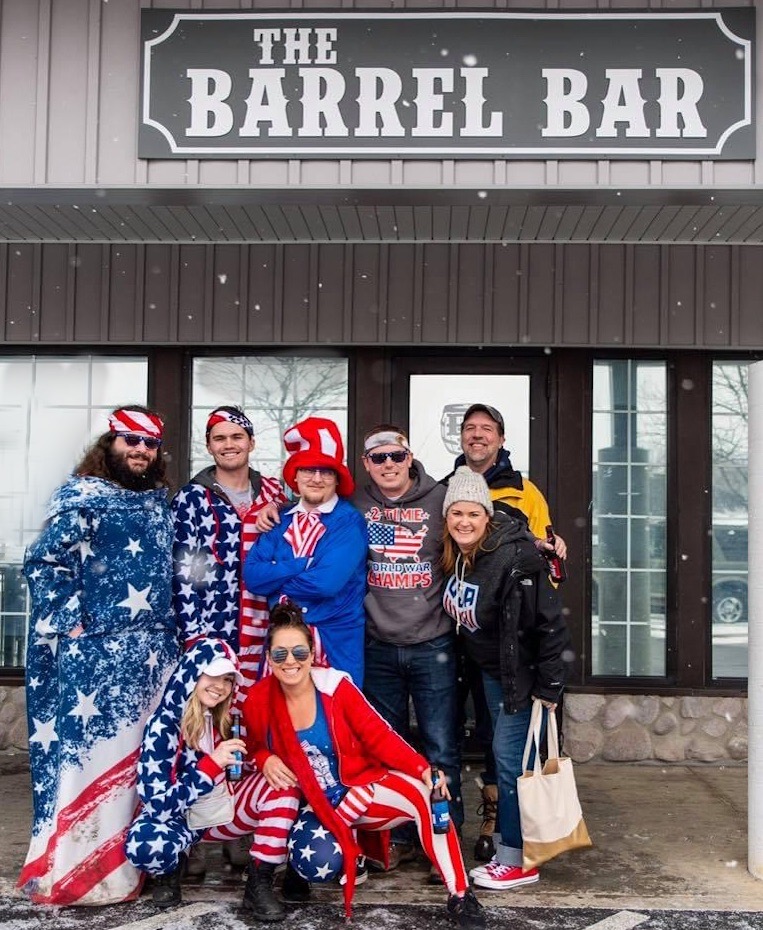 group of patriotic customers