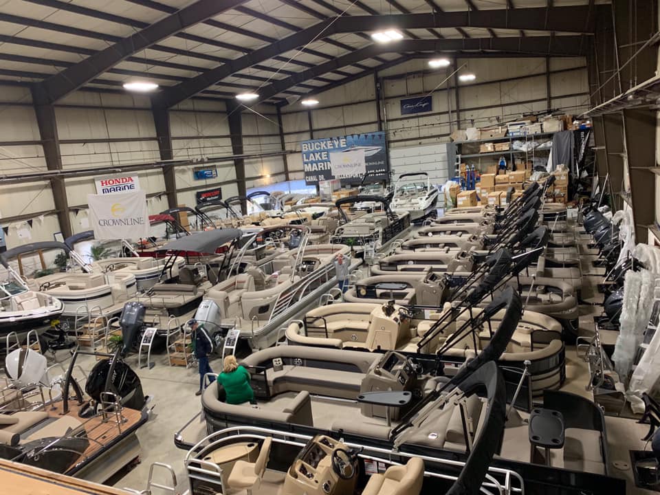 boats in a showroom