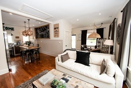 white couch and coffee table