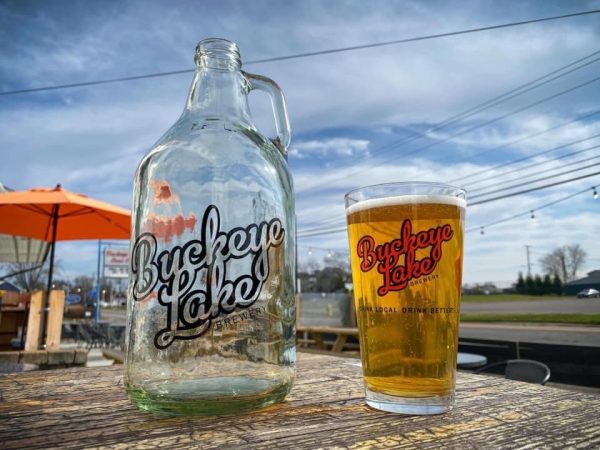 Photo of beer inside a cup that says "Buckeye Lake Brewery"