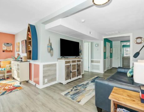 Photo of a living room at the Lubber's Lane rental.