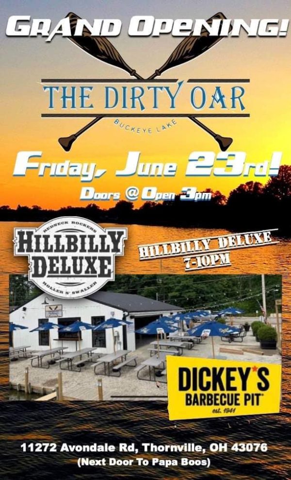 Promotional image for the grand opening of The Dirty Oar.