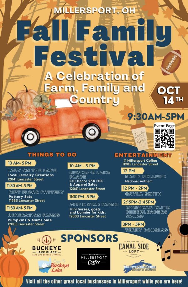 Promotional image for the Fall Family Festival in Millersport, Ohio.