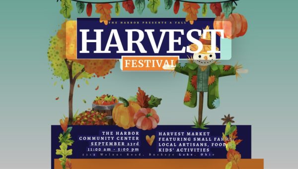 Promotional image for the Harvest Festival at the Harbor Community Center.