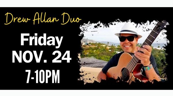 Promotional image for musician Drew Allan Duo at the Boatyard at Buckeye Lake.