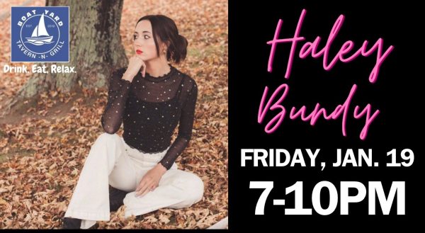 Promotional image for musician Haley Bundy playing at Boatyard at Buckeye Lake.