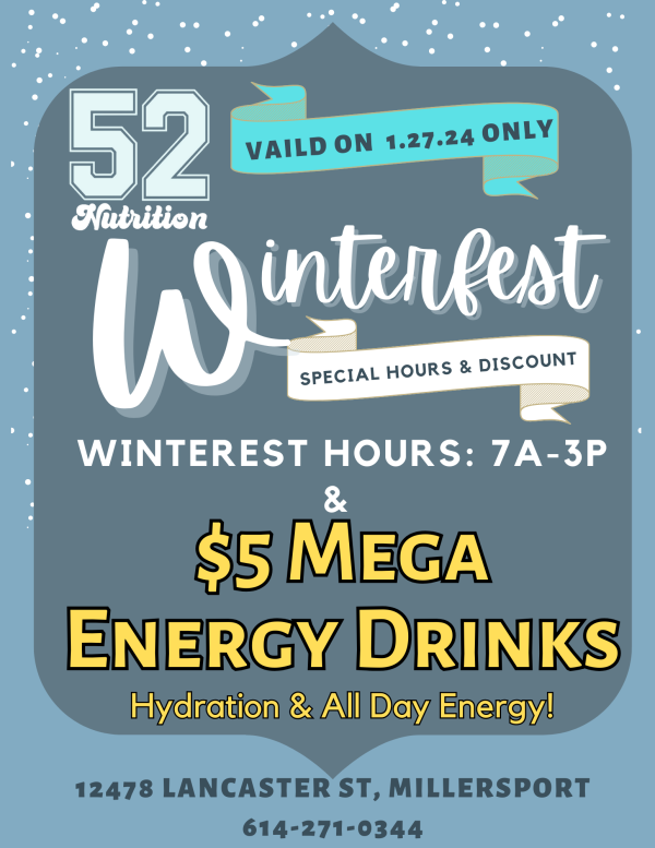 Promotional image for 52 Nutrition's 2024 Winterfest.