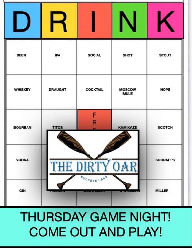 Promotional image for The Dirty Oar's Game Night Drink