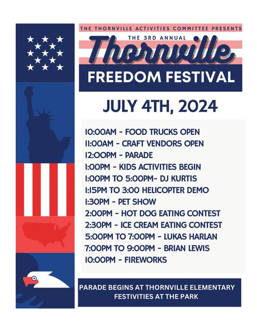 Promotional image for the annual Thornville Freedom Festival.