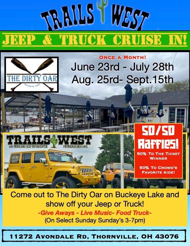 Promotional image for a Jeep and Truck Cruise In