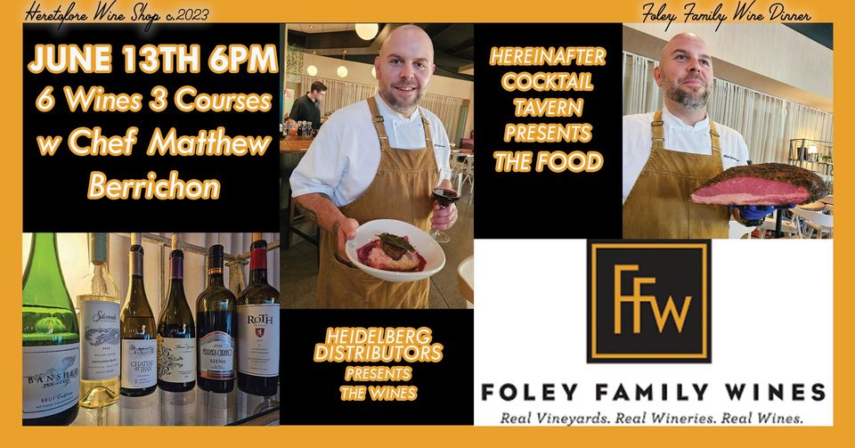 Promotional image for the Foley Family Wines Dinner