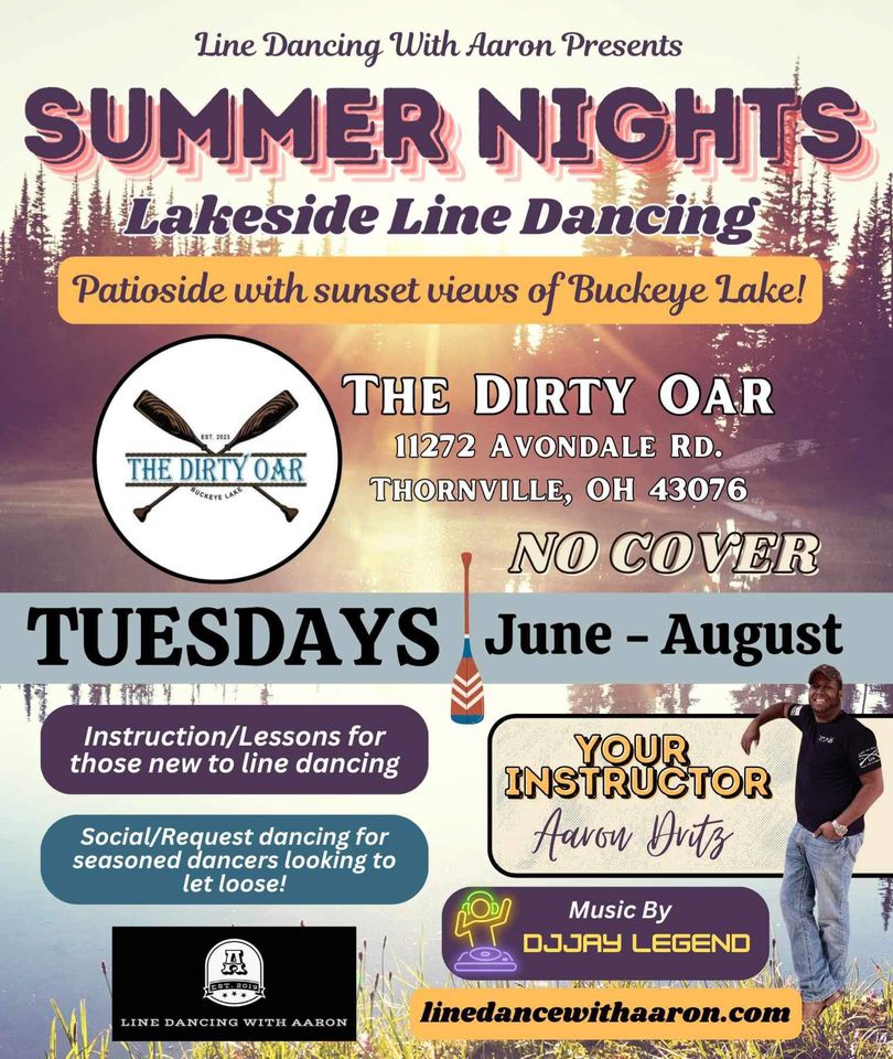 Promotional image for line dancing at The Dirty Oar