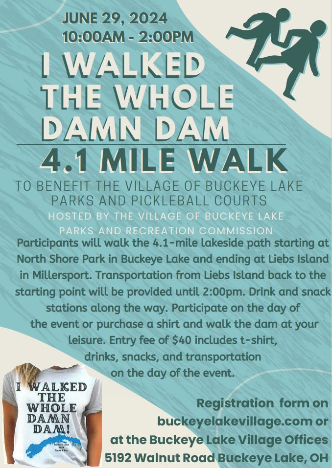 Promotional image for a lakeside walking event